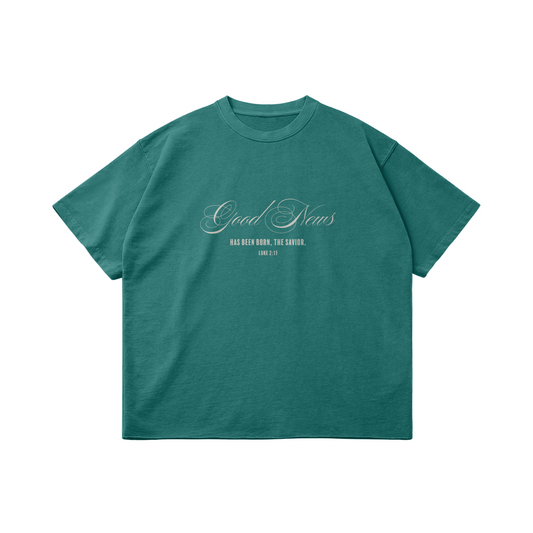 "GOOD NEWS CLASSIC" UNISEX OVERSIZED TSHIRT (GREEN)