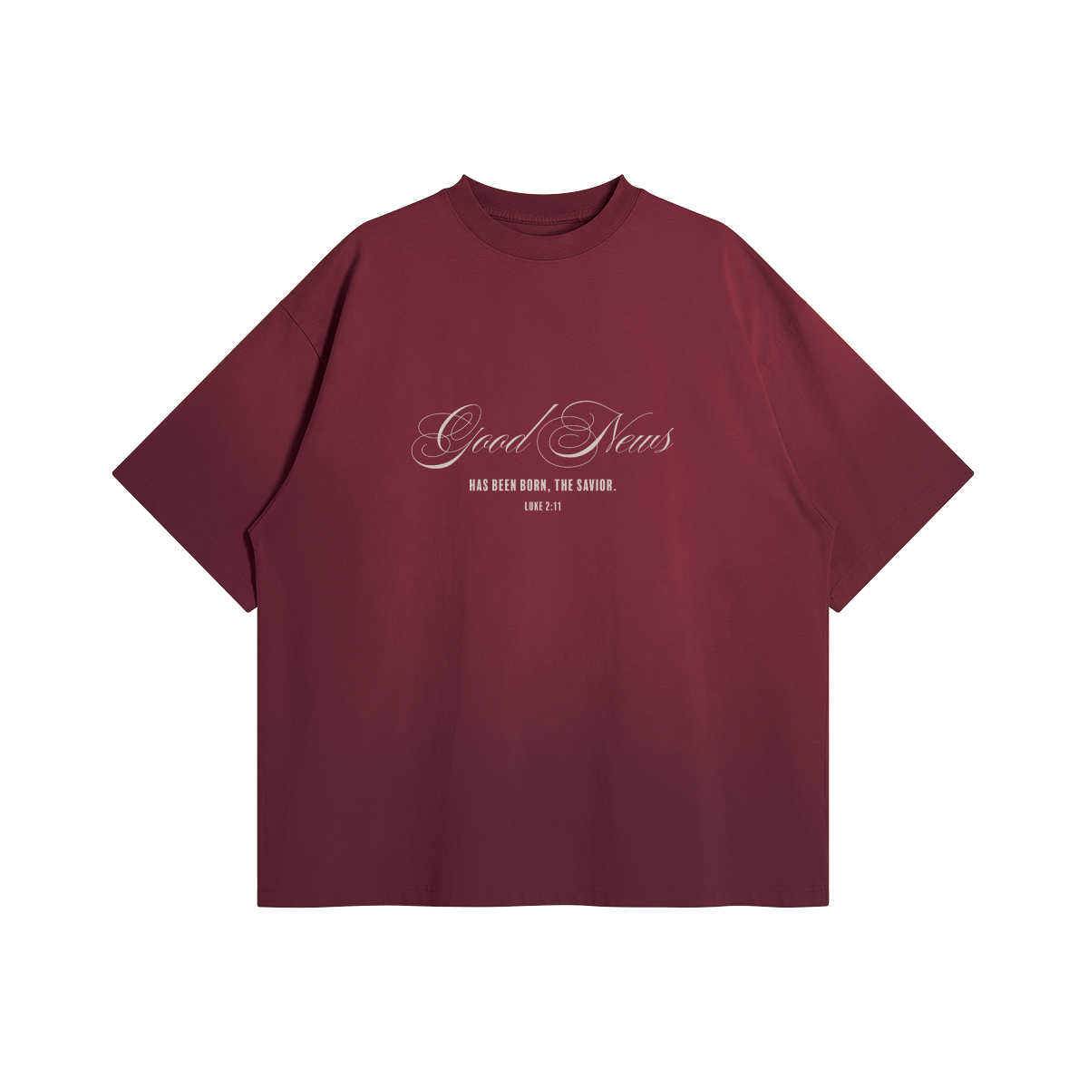 "GOOD NEWS CLASSIC"  UNISEX OVERSIZED TSHIRT (RED)