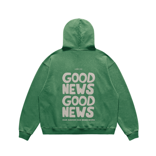 "GOOD NEWS" UNISEX HOODIE (CACTUS)